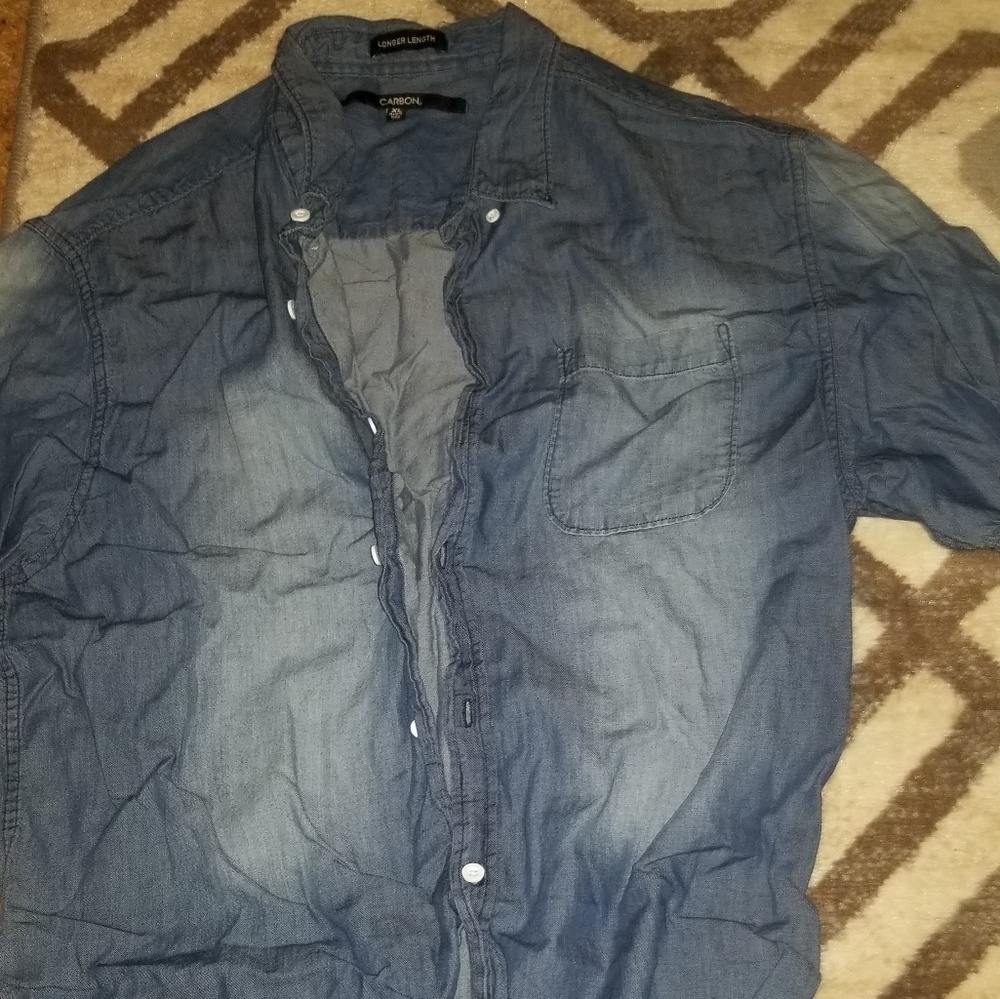 Mens Carbon Button front t-shirt